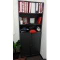 72 in. 2 Door Enclosed with 3 Open Shelf Bookcase Storage